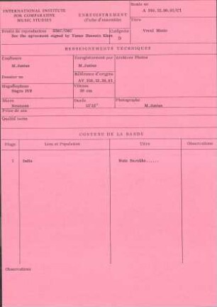 India / Vocal Music