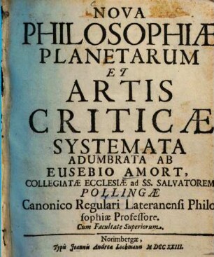 Nova philosophiae planetarum et artis criticae systemata