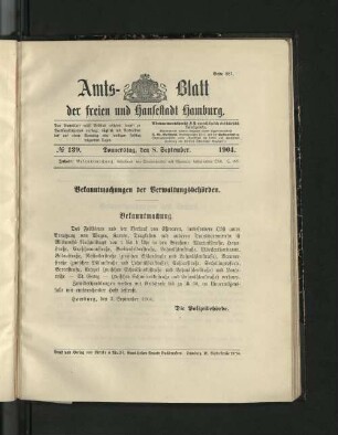 No. 139, 8. September 1904.