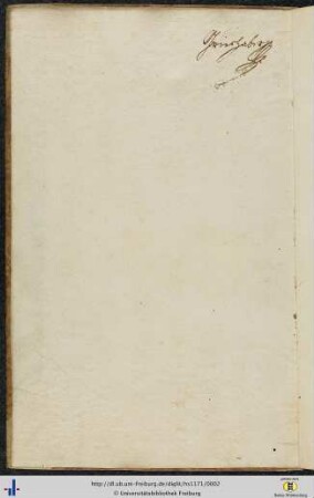 [Vorderer Spiegel] Besitzvermerk von Franz Karl Grieshaber.