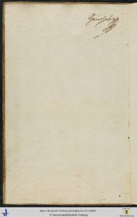 [Vorderer Spiegel] Besitzvermerk von Franz Karl Grieshaber.