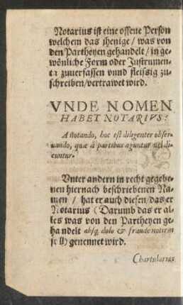 Unde Nomen Habet Notarius?