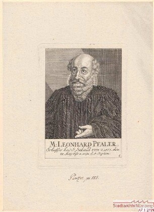 M. Leonhard Pfaler (Pfahler), Schaffer bei St. Sebald