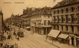 Postkartenalbum mit Motiven von Karlsruhe. "Karlsruhe. Kaiserstraße"