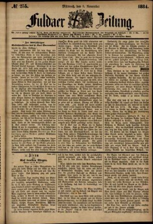 Ausgabe vom Mittwoch, den 05. November 1884.