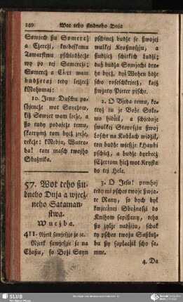 57. Wot teho ßudneho Dnja a wjecżneho Satamanstwa