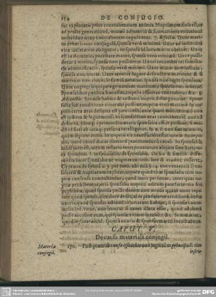 Caput V. De causa materiali conjugii
