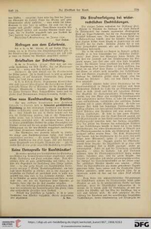 Briefkasten der Schriftleitung