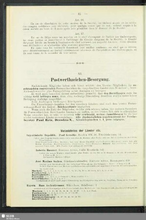 XI. Postwerthzeichen-Besorgung