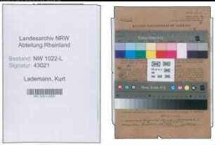 Entnazifizierung Kurt Lademann , geb. 09.05.1920 (Arbeiter)