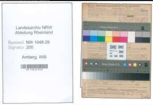 Entnazifizierung Willi Amberg , geb. 24.01.1907 (Angestellter)