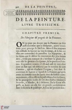Livre troisième: De la peinture