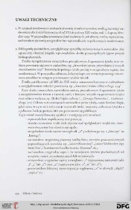 Uwagi techniczne