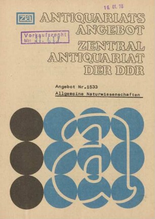 Nr. 1533: Allgemeine Naturwissenschaften