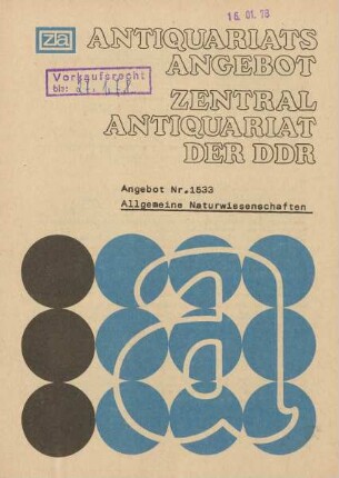 Nr. 1533: Allgemeine Naturwissenschaften