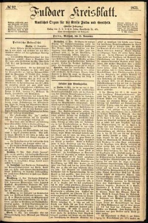 Ausgabe vom Mittwoch, den 19. November 1873.