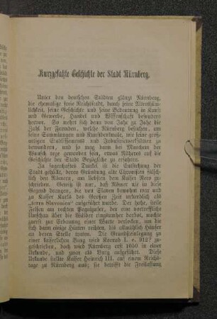 Kurzgefaßte Geschichte der Stadt Nürnberg.