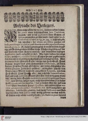 Ansprache des Verlegers