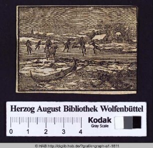 Schlittschuhläufer auf einem zugefrorenen See