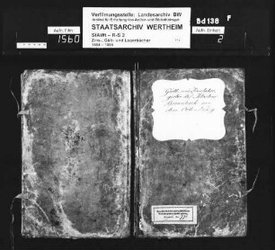 Gült- und Zinshebregister des Klosters Bronnbach von dem Orte Nassig (mit Vornamenregister)