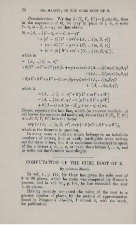 Computation of the cube root of 2.