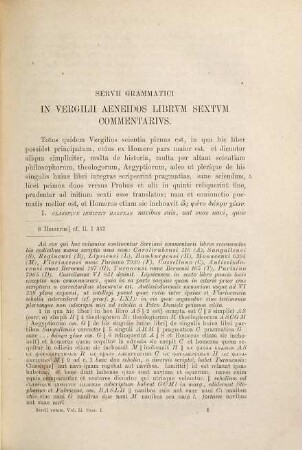 In Vergilii carmina commentarii Servii Grammatici qui feruntur in Vergilii carmina commentarii, 2. Aeineidos librorum VI-XII commentarii