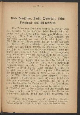 6. Nach Neu-Zittau, Burig, Wernsdorf, Gosen, Zwiebusch und Müggelheim