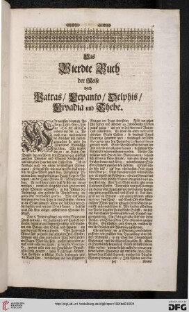 Das Vierdte Buch der Reise nach Patras / Depanto / Delphis / Livadia und Thebe
