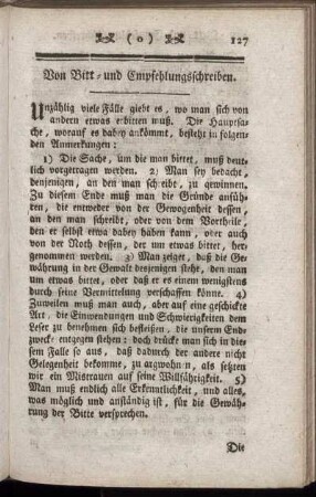 Von Bitt- und Empfehlungsschreiben.