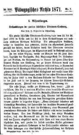 Verhandlungen in der zweiten schlesischen Directoren-Conferenz