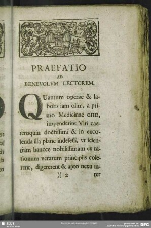Praefatio Ad Benevolum Lectorem