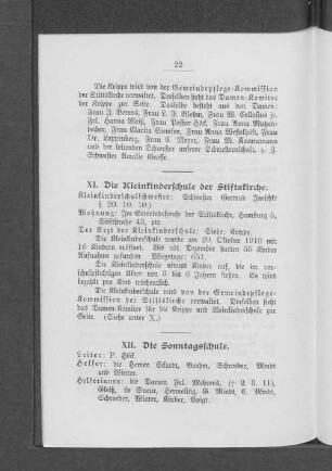 XII. Die Sonntagsschule.