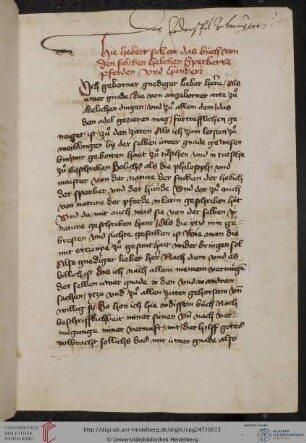 Heinrich Münsinger, Buch von den Falken, Habichten, Sperbern, Pferden und Hunden