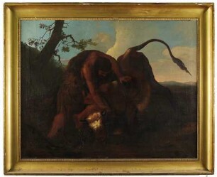 Herakles im Kampf mit dem kretischen Stier