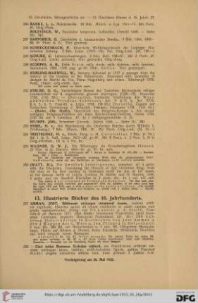 13. Illustrierte Bücher des 16. Jahrhunderts (Nr.257-293)