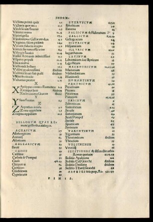Bellorum Quae Romani gesserunt, catalogus.