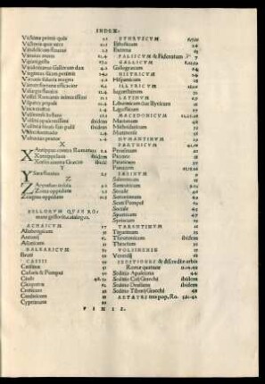 Bellorum Quae Romani gesserunt, catalogus.