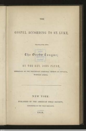 The Gospel according to St. Luke