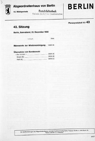 Nr. 43, 20. Dezember 1986