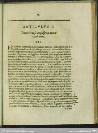 Articulus I. Triplicis causae impulsivae aperit vanitatem