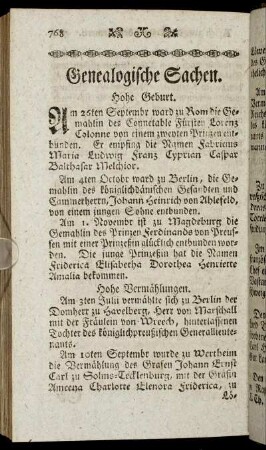 Genealogische Sachen.