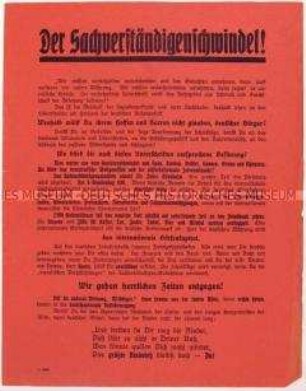Flugblatt der Deutschnationalen Volkspartei gegen den Dawes-Plan und Aufruf zum Beitritt