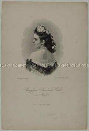 Rückenbildnis der Ehefrau Carls von Preußen, Marie von Sachsen-Weimar-Eisenach, Kopf nach links