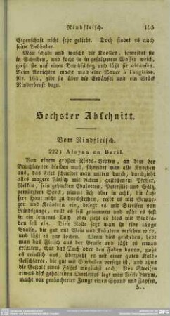Sechster Abschnitt. Vom Rindfleisch