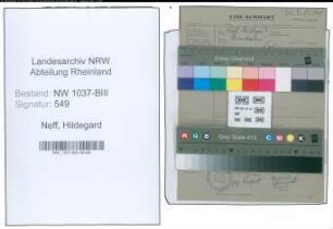 Entnazifizierung Hildegard Neff , geb. 03.10.1901 (Lehrerin)