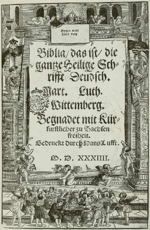 Erste Gesamtausgabe der Lutherbibel, Titelblatt