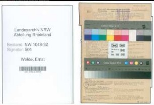 Entnazifizierung Ernst Wolde , geb. 22.12.1889 (Beamter)