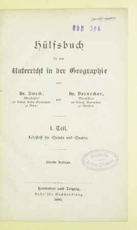 Teil 1: Lehrstoff für Quinta und Quarta