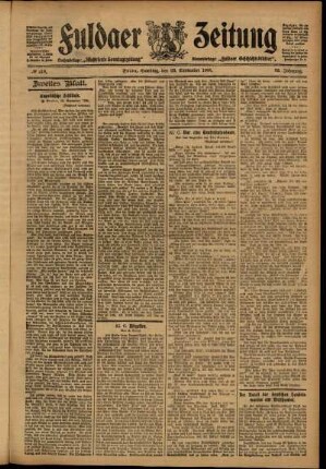 Zweite Ausgabe vom Samstag, den 23. September 1905.