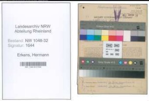 Entnazifizierung Hermann Erkens , geb. 08.06.1907 (Beamter)